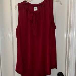 CAbi Rich Red Sleeveless Blouse